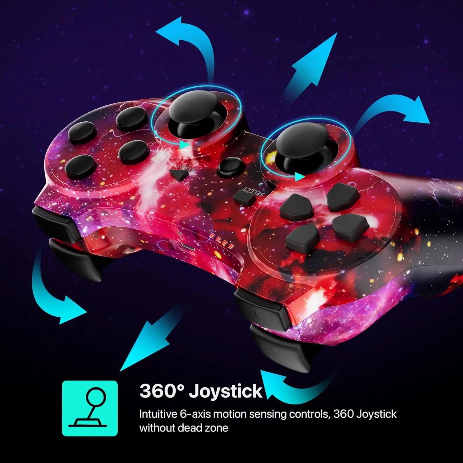 Controller for PS3, Wireless Controller with Motion Sensor, Double Virbration, Bluetooth Remote for PlayStation 3, Skull